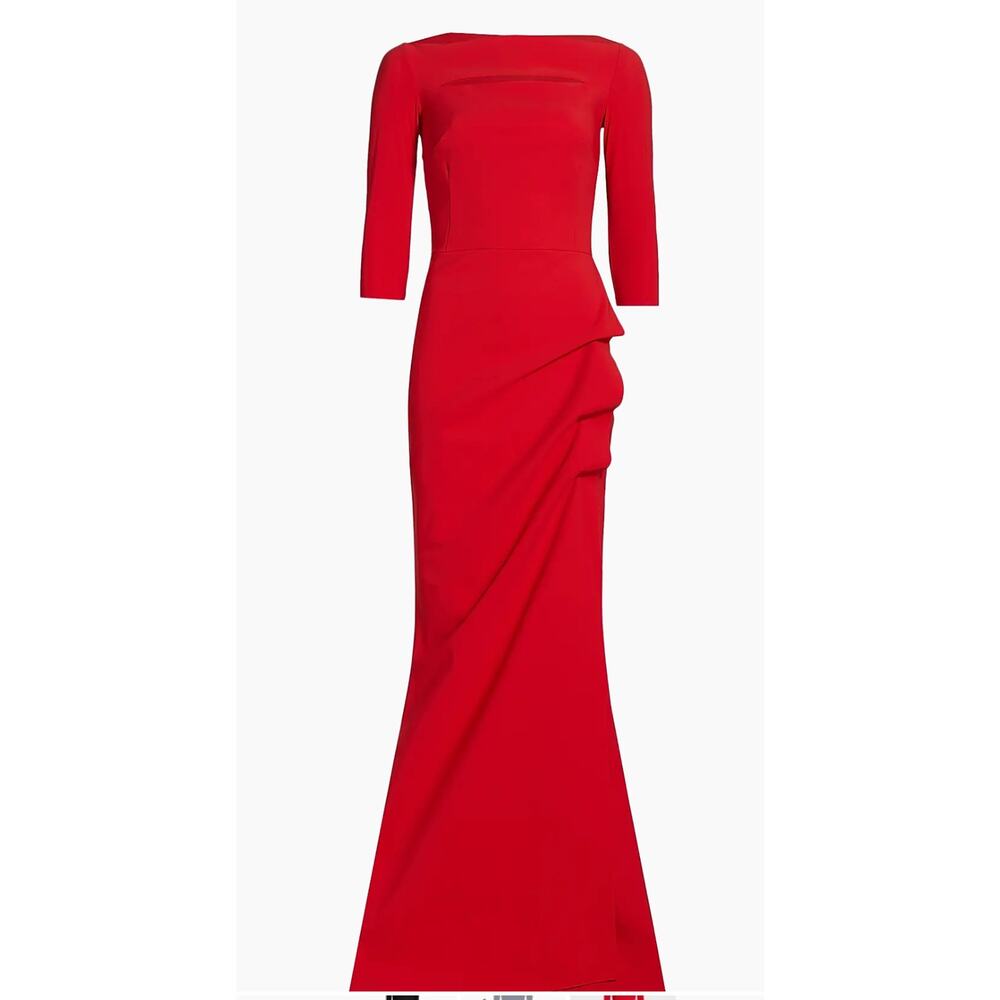 NEW CHIARA BONI La Petite Robe Red Formal Gown US Size 16 (Retail $995)